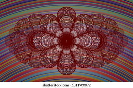 Lineares bunter Zeichen. schicker Hintergrund. Künstlerische Illustration. 