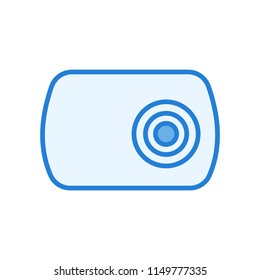 Linear colorful photo camera icon vector 