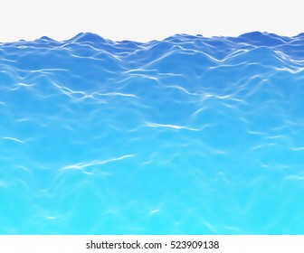 Linear colorful procedural water surface. Striped digital extraterrestrial liquid structure. Trendy wireframe cybernetic waves. Modern illustration for a background. Element of design.