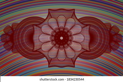 Linear colorful realistic emblem. Showy chic background. Vector illustration. 