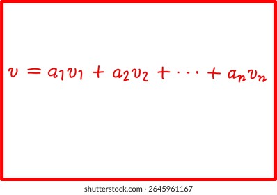 fórmula matemática de combinação linear, espaço vetorial de álgebra linear