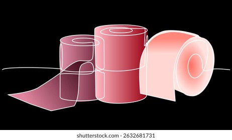 Linear Comfort: Minimalist Vector Art of Toilet Paper