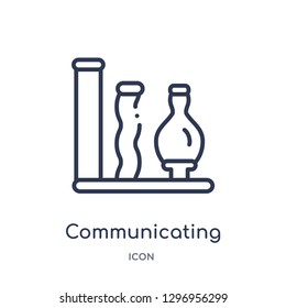 Linear communicating vessels icon from Education outline collection. Thin line communicating vessels icon isolated on white background. communicating vessels trendy illustration