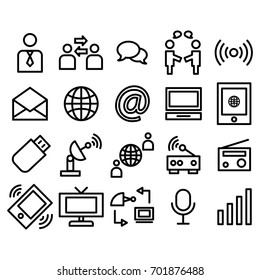 Linear communication icons set. Universal communication icon to use in web and mobile app symbol 
