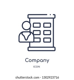Linear company icon from Human resources outline collection. Thin line company icon isolated on white background. company trendy illustration