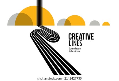 Linear Composition Vector Road Horizon Abstract Stock Vector (royalty 