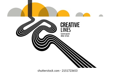 Linear Composition Vector Road Horizon Abstract Stock Vector (royalty 