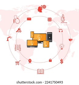 Linear concept for online education.