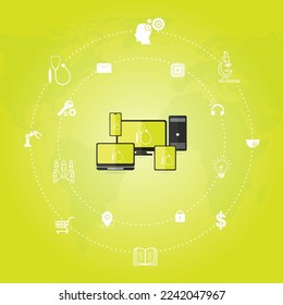 Linear concept for online education.