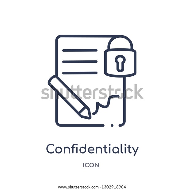 Linear confidentiality agreement icon from\
Human resources outline collection. Thin line confidentiality\
agreement icon isolated on white background. confidentiality\
agreement trendy\
illustration