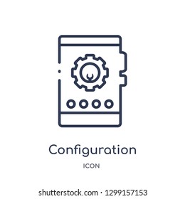 Linear configuration icon from Marketing outline collection. Thin line configuration icon isolated on white background. configuration trendy illustration