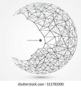 Linear connection made of circular abstract image.