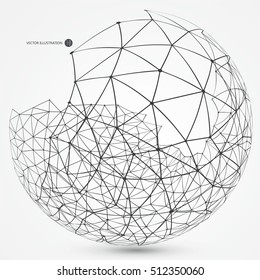 Linear connection made of circular abstract image.