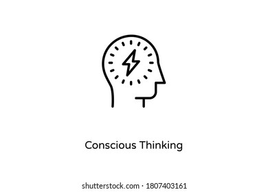 Linear Conscious Thinking icon in vector. Logotype