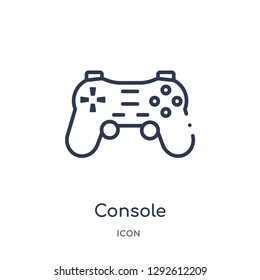 Linear console icon from Electronic devices outline collection. Thin line console icon vector isolated on white background. console trendy illustration