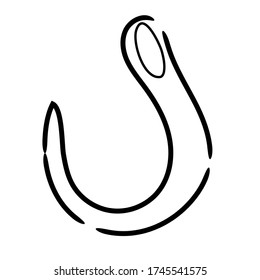 Un gancho de construcción lineal. Imagen estándar para iconos, logotipo, banners, aplicaciones.