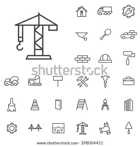 Linear construction icons set. Universal construction icon to use in web and mobile UI, construction basic UI elements set