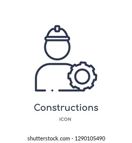 Linear constructions icon from Construction outline collection. Thin line constructions vector isolated on white background. constructions trendy illustration