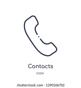 Linear contacts icon from Comunation outline collection. Thin line contacts vector isolated on white background. contacts trendy illustration