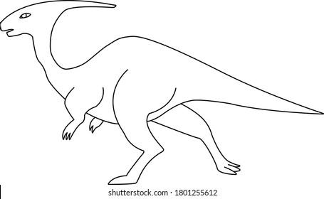 Linear Contour Vector Image Dinosaur On Stock Vector (Royalty Free ...