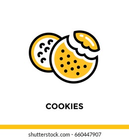 Linear COOKIES icon. Vector elements suitable for website and presentation 