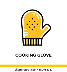 Linear COOKING GLOVE icon. Vector elements suitable for website and presentation 