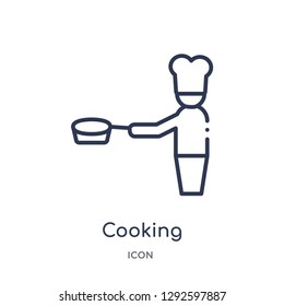 Linear cooking icon from Fastfood outline collection. Thin line cooking icon vector isolated on white background. cooking trendy illustration