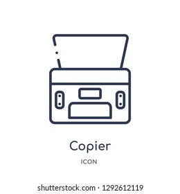 Linear copier icon from Electronic devices outline collection. Thin line copier icon vector isolated on white background. copier trendy illustration
