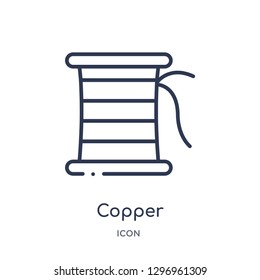 Linear copper icon from Construction and tools outline collection. Thin line copper icon isolated on white background. copper trendy illustration