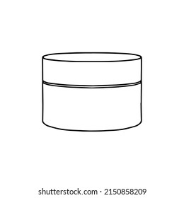 Linear cosmetic cream pack with lid for cosmetic product. Cosmetic. Vector illustration.