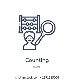 Linear counting icon from Blogger and influencer outline collection. Thin line counting vector isolated on white background. counting trendy illustration