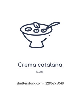 Linear crema catalana icon from Culture outline collection. Thin line crema catalana icon vector isolated on white background. crema catalana trendy illustration