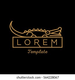 Linear Crocodile Sign Vector Design