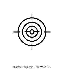 Linear crosshair target sight icon for precision aiming.