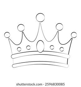 Linear crown. Vector illustration with transparent background.