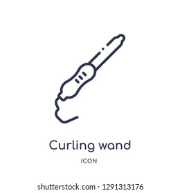 Linear curling wand icon from Beauty outline collection. Thin line curling wand vector isolated on white background. 