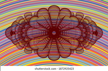 Linear currency colorful emblem. Showy classic background. Intense illustration. 