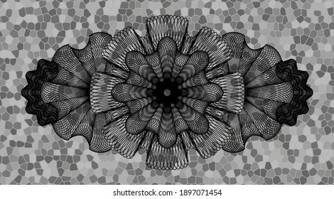 Linear currency grey stone wall emblem. Rock graceful background. Vector illustration. 