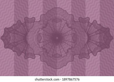 Linear currency pink wavy emblem. Curve luxurious background. Intense illustration. 