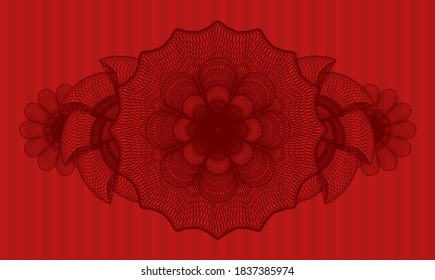 Linear currency red realistic emblem. Bars luxurious background. Artistic illustration. 