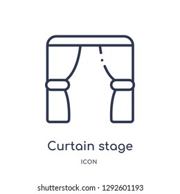 Linear curtain stage icon from Entertainment and arcade outline collection. Thin line curtain stage icon vector isolated on white background. curtain stage trendy illustration