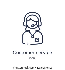 Linear customer service icon from Customer service outline collection. Thin line customer service icon vector isolated on white background. customer service trendy illustration