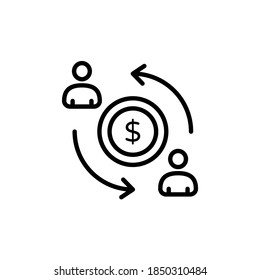 Linear Customer Transaction icon in vector. Logotype