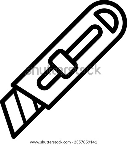 Linear cutter knife icon as an outline for your design