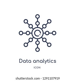 Linear data analytics circular icon from Business and analytics outline collection. Thin line data analytics circular vector isolated on white background. data analytics circular trendy illustration