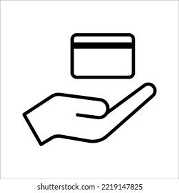 Icono de pago de adeudo lineal, icono de esquema aislado en fondo blanco, eps 10.