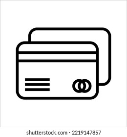 Icono de pago de adeudo lineal, icono de esquema aislado en fondo blanco, eps 10.