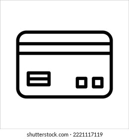 Linear debit payment icon, outline icon isolated on white background, eps 10.