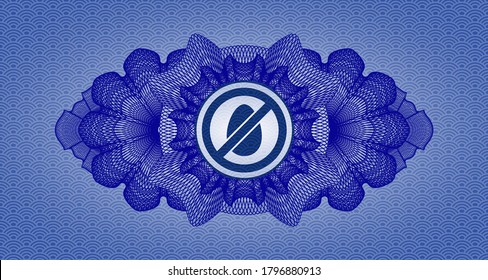 Lineare Dekoration Ei-freie Symbol in blauer Farbe japan Stil realistisches Emblem. Geometrisches, fantasievolles Hintergrund. Künstlerische Illustration. 