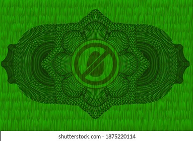 Linear decoration egg free icon inside grass sod realistic emblem. Eco luxurious background. Intense illustration. 